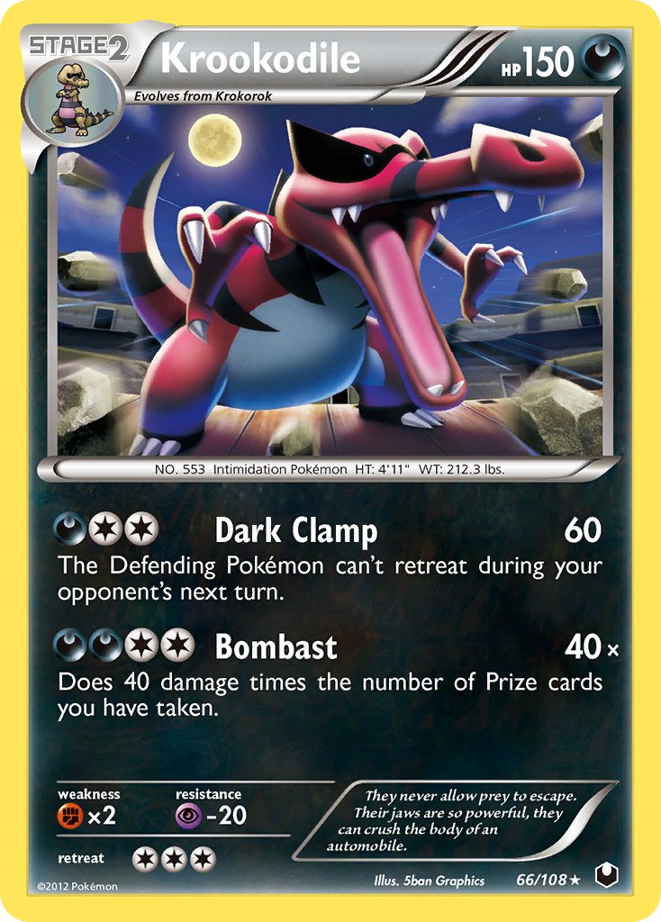 Krookodile (66/108) (Cosmos Holo) (Blister Exclusive) [Black & White: Dark Explorers] | Jomio and Rueliete's Cards and Comics