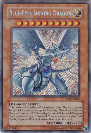 Blue-Eyes Shining Dragon [RP02-EN096] Secret Rare | Jomio and Rueliete's Cards and Comics