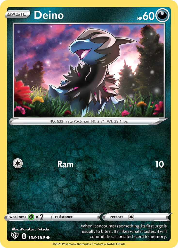 Deino (108/189) [Sword & Shield: Darkness Ablaze] | Jomio and Rueliete's Cards and Comics