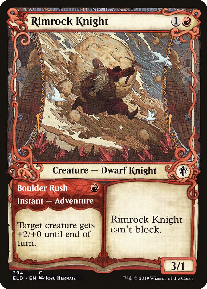 Rimrock Knight // Boulder Rush (Showcase) [Throne of Eldraine] | Jomio and Rueliete's Cards and Comics