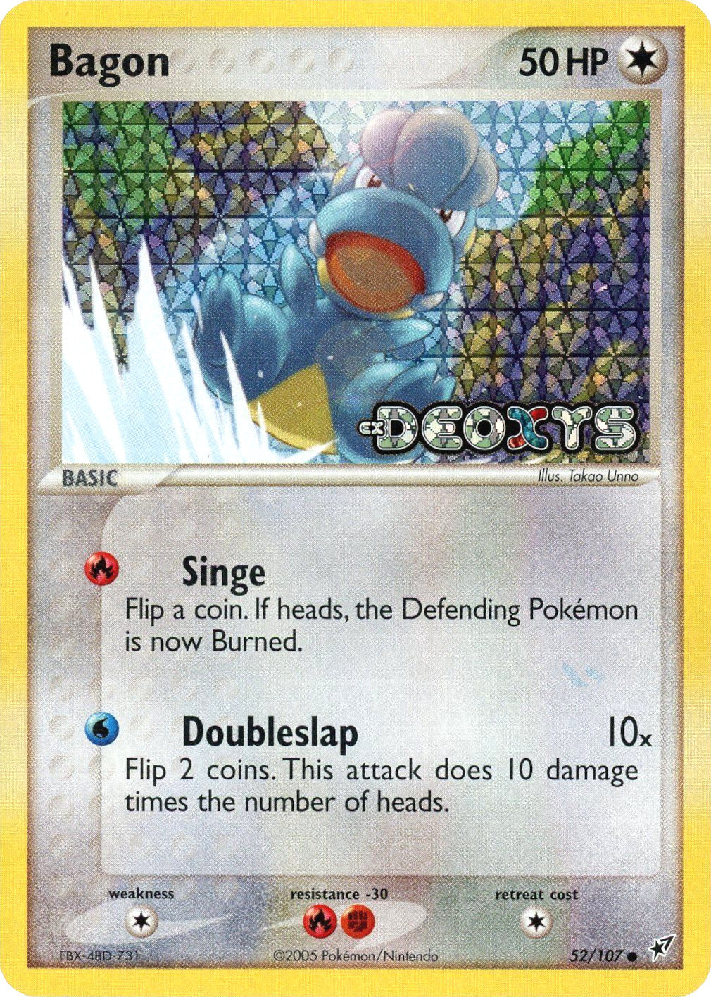 Bagon (52/107) (Stamped) [EX: Deoxys] | Jomio and Rueliete's Cards and Comics