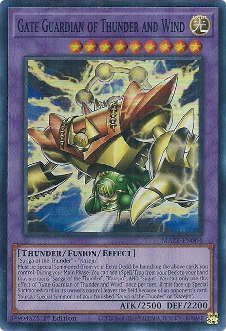 Gate Guardian of Thunder and Wind [MAZE-EN004] Super Rare | Jomio and Rueliete's Cards and Comics