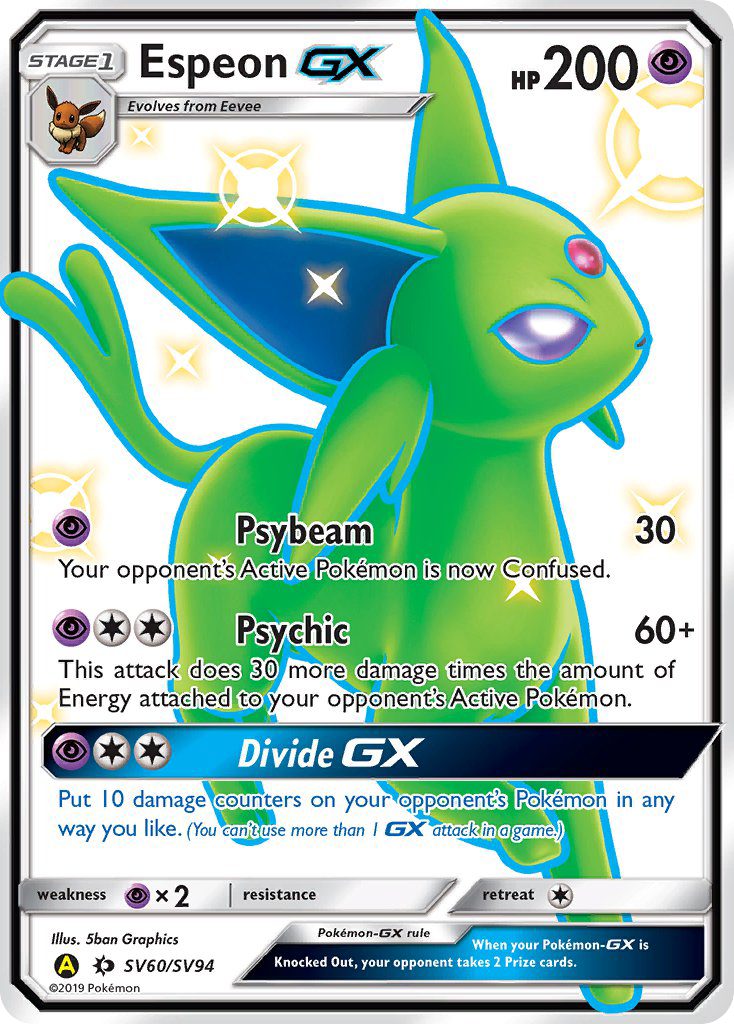 Espeon GX (SV60/SV94) [Sun & Moon: Hidden Fates - Shiny Vault] | Jomio and Rueliete's Cards and Comics