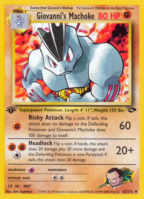 Giovanni's Machoke (42/132) [Gym Challenge 1st Edition] | Jomio and Rueliete's Cards and Comics