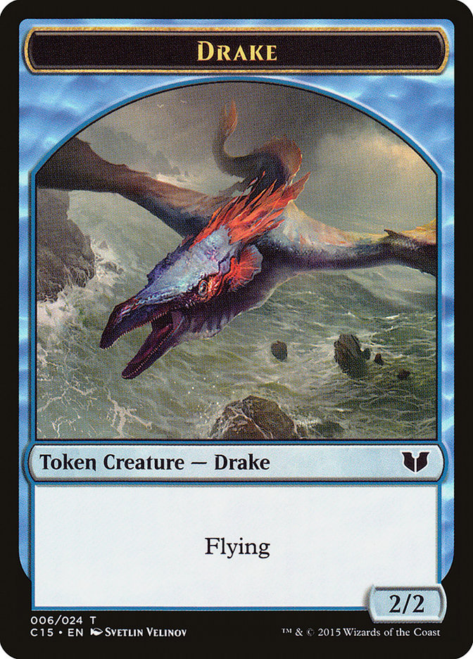 Drake // Elemental (020) Double-Sided Token [Commander 2015 Tokens] | Jomio and Rueliete's Cards and Comics