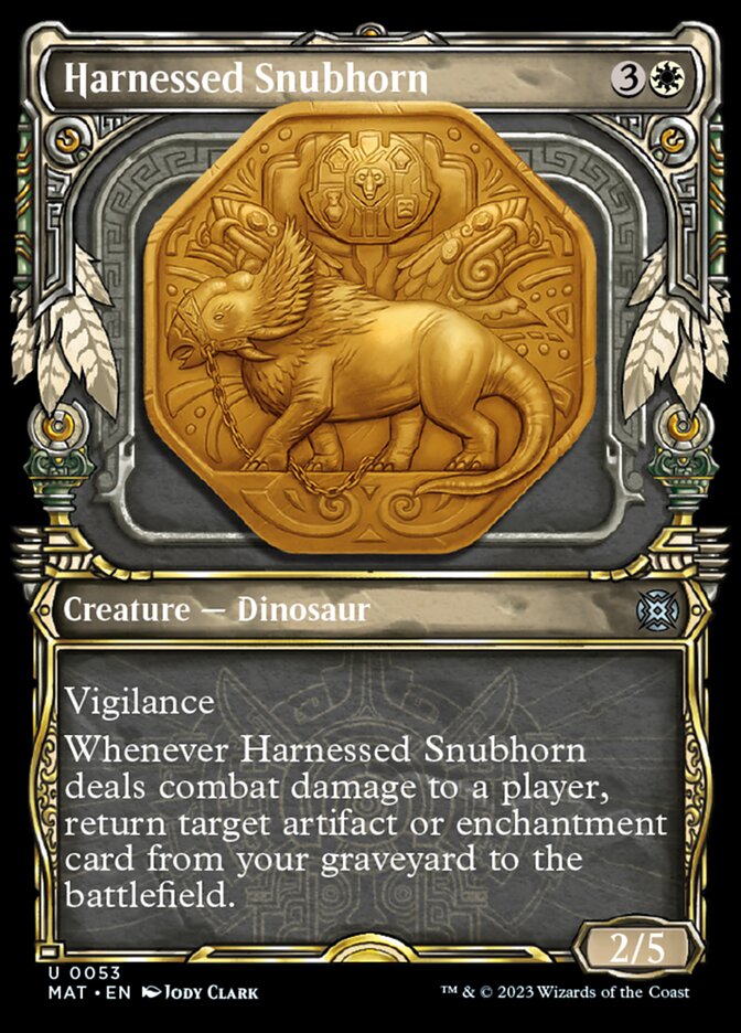 Harnessed Snubhorn (Showcase) [March of the Machine: The Aftermath] | Jomio and Rueliete's Cards and Comics