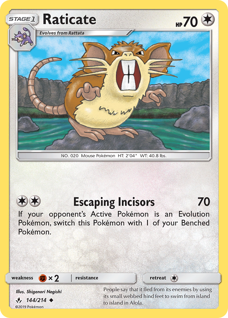 Raticate (144/214) [Sun & Moon: Unbroken Bonds] | Jomio and Rueliete's Cards and Comics