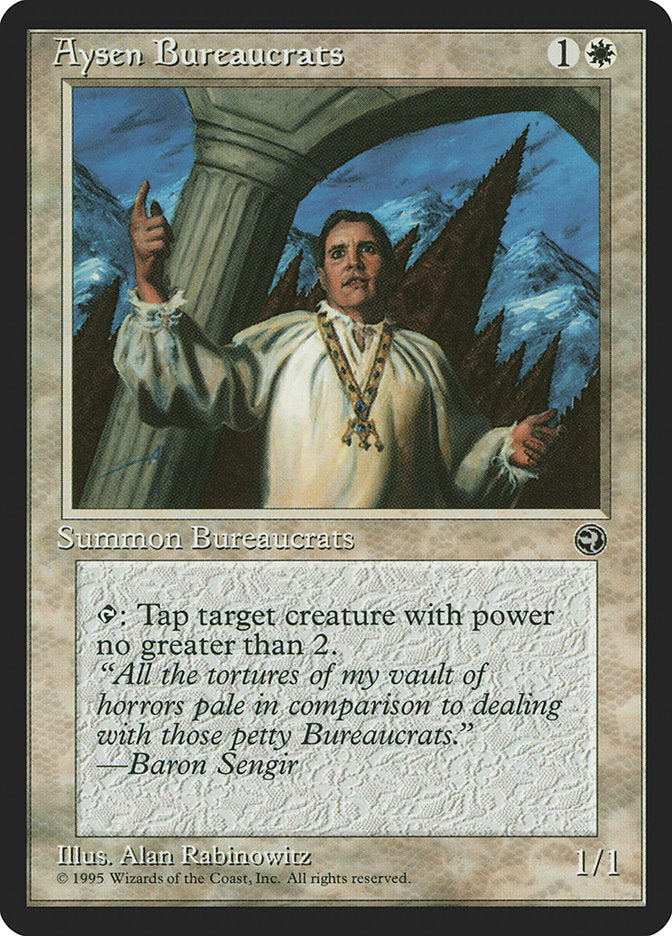 Aysen Bureaucrats (Baron Sengir Flavor Text) [Homelands] | Jomio and Rueliete's Cards and Comics