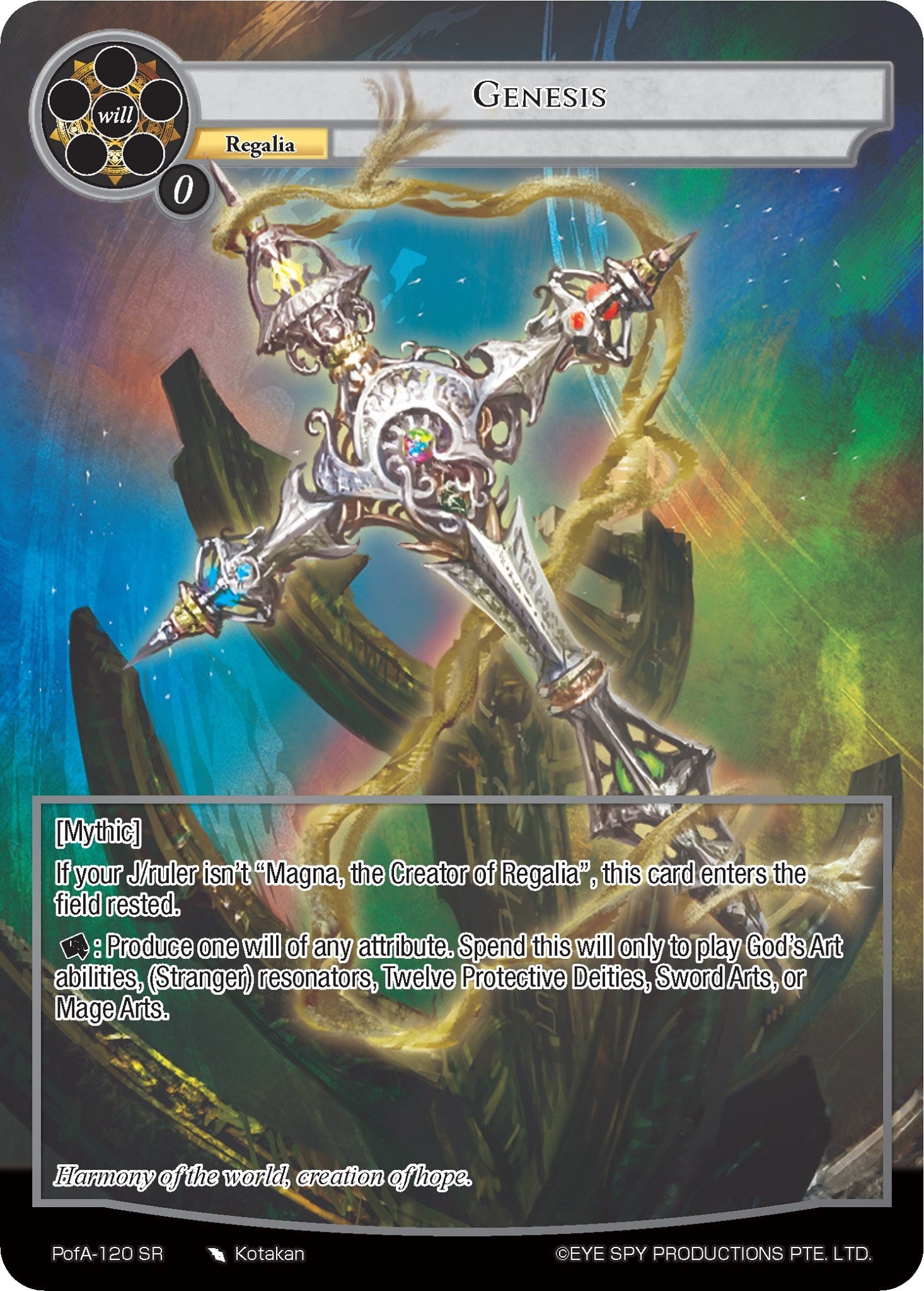 Genesis (Full Art) (PofA-120) [Alice Origin IV: Prologue of Attoractia] | Jomio and Rueliete's Cards and Comics