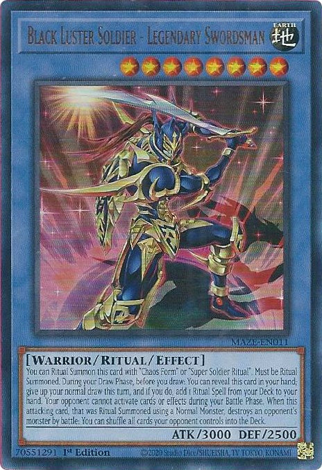 Black Luster Soldier - Legendary Swordsman [MAZE-EN011] Ultra Rare | Jomio and Rueliete's Cards and Comics