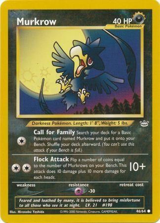 Murkrow (46/64) [Neo Revelation Unlimited] | Jomio and Rueliete's Cards and Comics