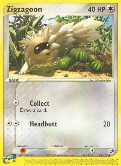 Zigzagoon (85/100) [EX: Sandstorm] | Jomio and Rueliete's Cards and Comics