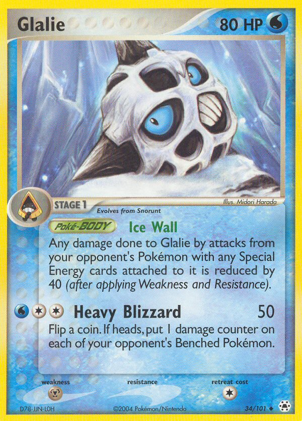 Glalie (34/101) [EX: Hidden Legends] | Jomio and Rueliete's Cards and Comics