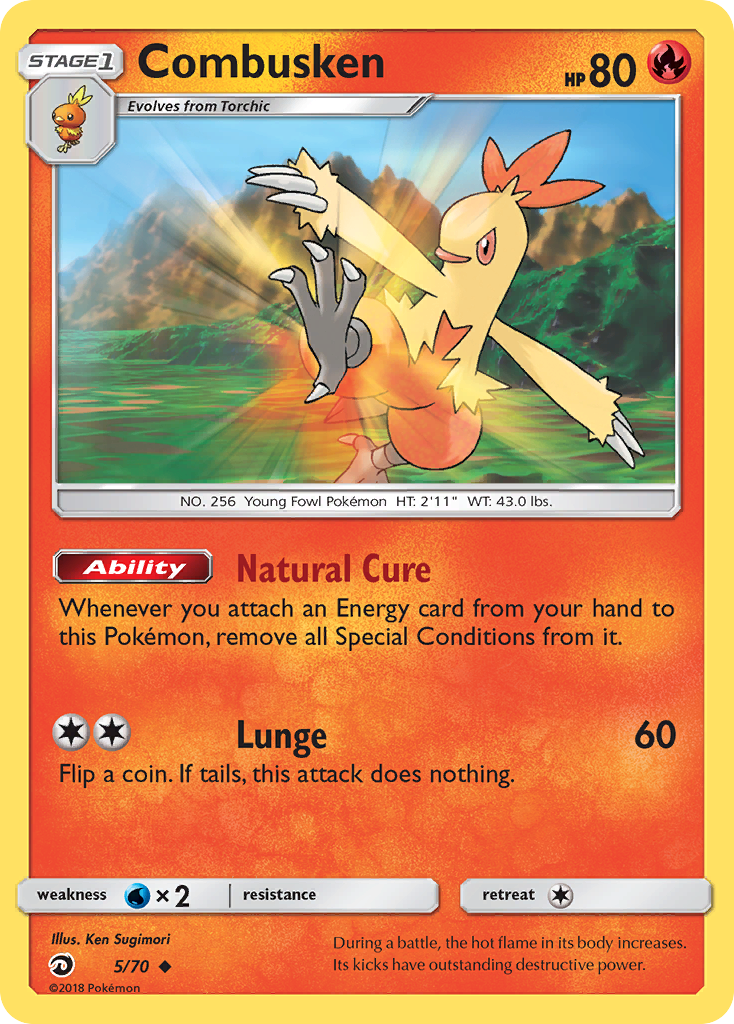 Combusken (5/70) [Sun & Moon: Dragon Majesty] | Jomio and Rueliete's Cards and Comics
