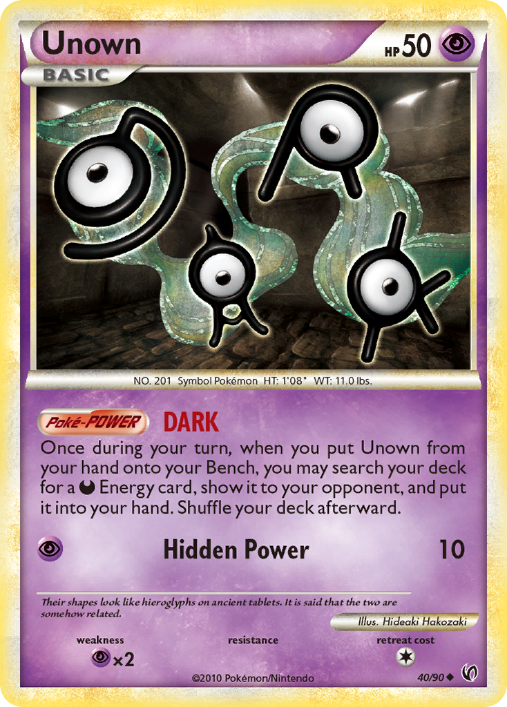 Unown (40/90) [HeartGold & SoulSilver: Undaunted] | Jomio and Rueliete's Cards and Comics