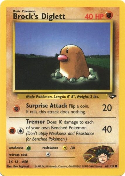 Brock's Diglett (67/132) [Gym Challenge Unlimited] | Jomio and Rueliete's Cards and Comics