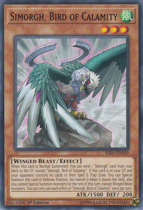 Simorgh, Bird of Calamity [RIRA-EN019] Common | Jomio and Rueliete's Cards and Comics