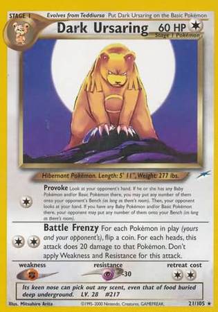 Dark Ursaring (21/105) [Neo Destiny Unlimited] | Jomio and Rueliete's Cards and Comics