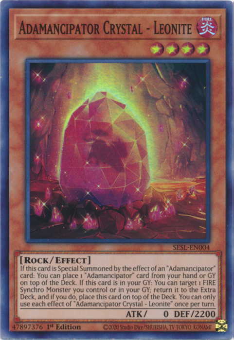 Adamancipator Crystal - Leonite [SESL-EN004] Super Rare | Jomio and Rueliete's Cards and Comics