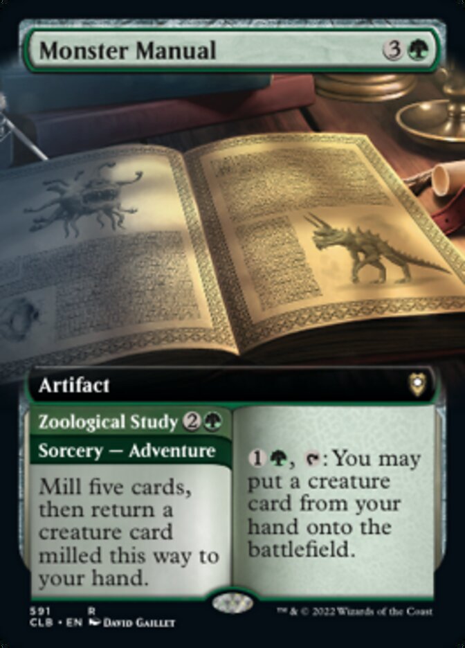 Monster Manual // Zoological Study (Extended Art) [Commander Legends: Battle for Baldur's Gate] | Jomio and Rueliete's Cards and Comics