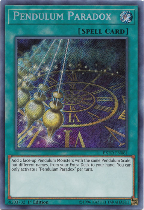Pendulum Paradox [EXFO-EN061] Secret Rare | Jomio and Rueliete's Cards and Comics