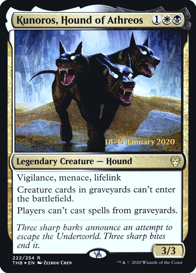 Kunoros, Hound of Athreos [Theros Beyond Death Prerelease Promos] | Jomio and Rueliete's Cards and Comics