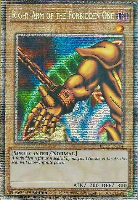 Right Arm of the Forbidden One [BLCR-EN104] Starlight Rare | Jomio and Rueliete's Cards and Comics