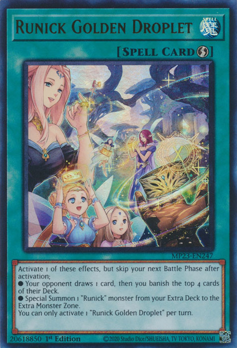 Runick Golden Droplet [MP23-EN247] Ultra Rare | Jomio and Rueliete's Cards and Comics