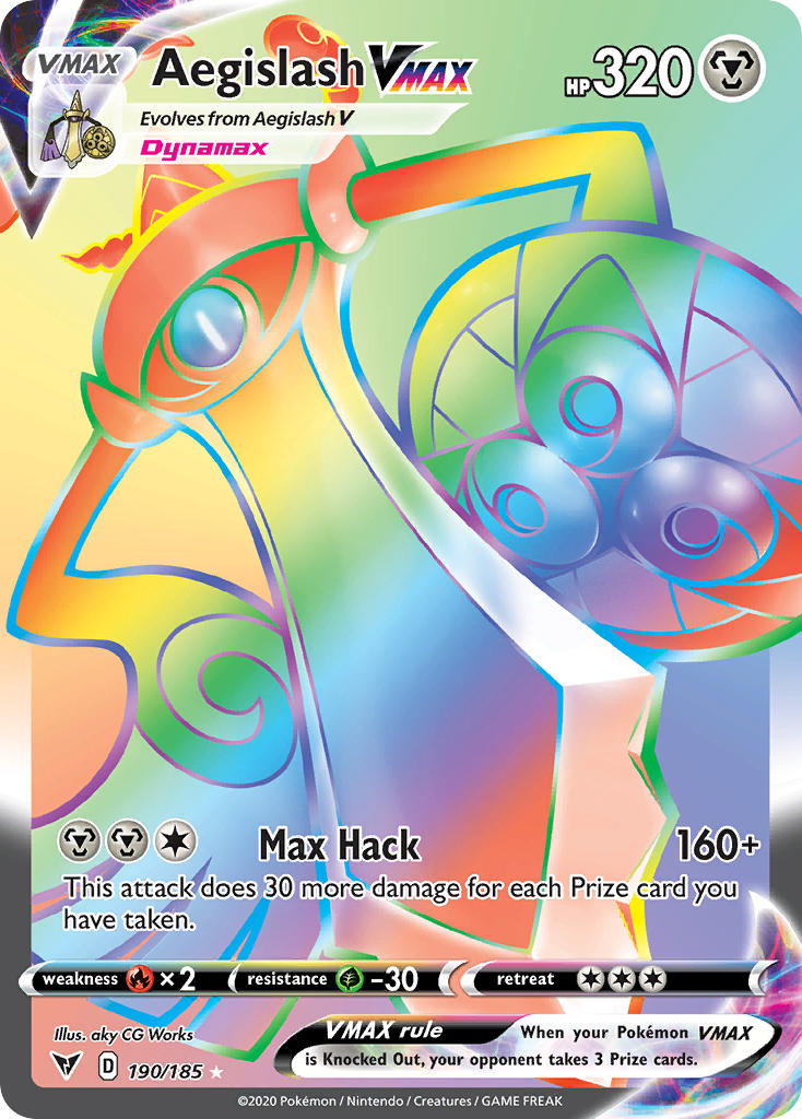 Aegislash VMAX (190/185) [Sword & Shield: Vivid Voltage] | Jomio and Rueliete's Cards and Comics