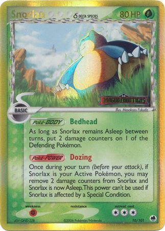 Snorlax (10/101) (Delta Species) (Stamped) [EX: Dragon Frontiers] | Jomio and Rueliete's Cards and Comics