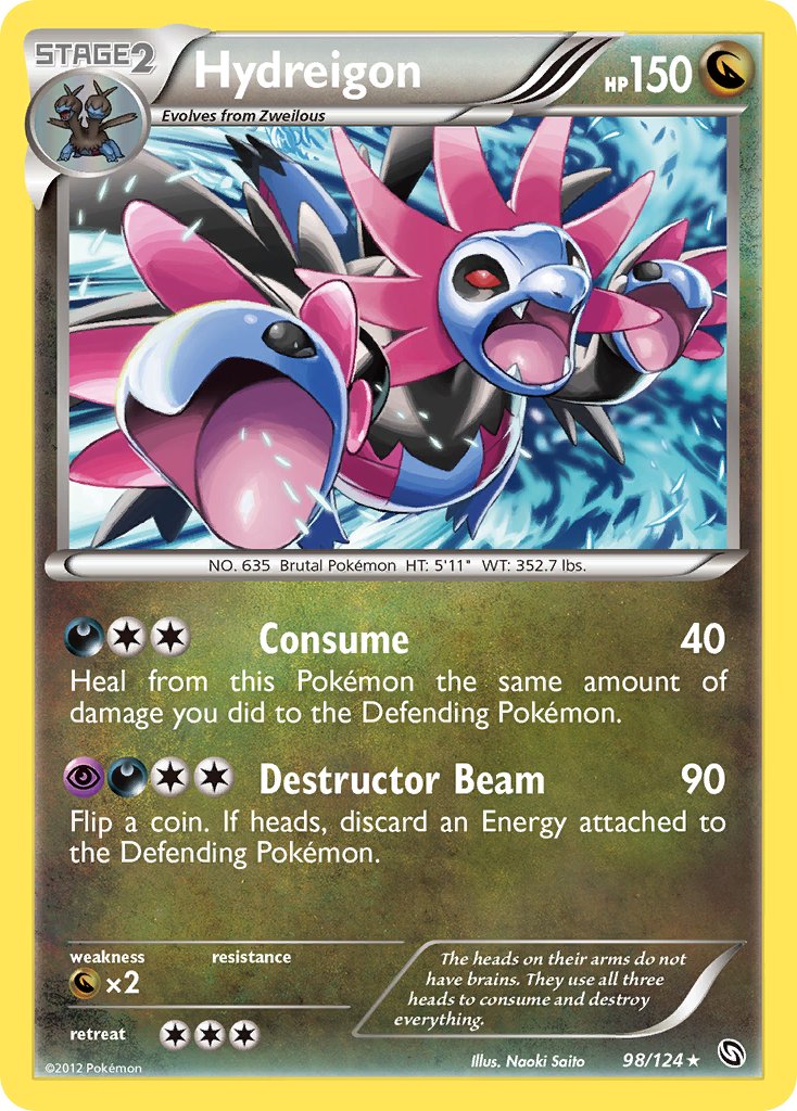 Hydreigon (98/124) (Cracked Ice Holo) (Theme Deck Exclusive) [Black & White: Dragons Exalted] | Jomio and Rueliete's Cards and Comics