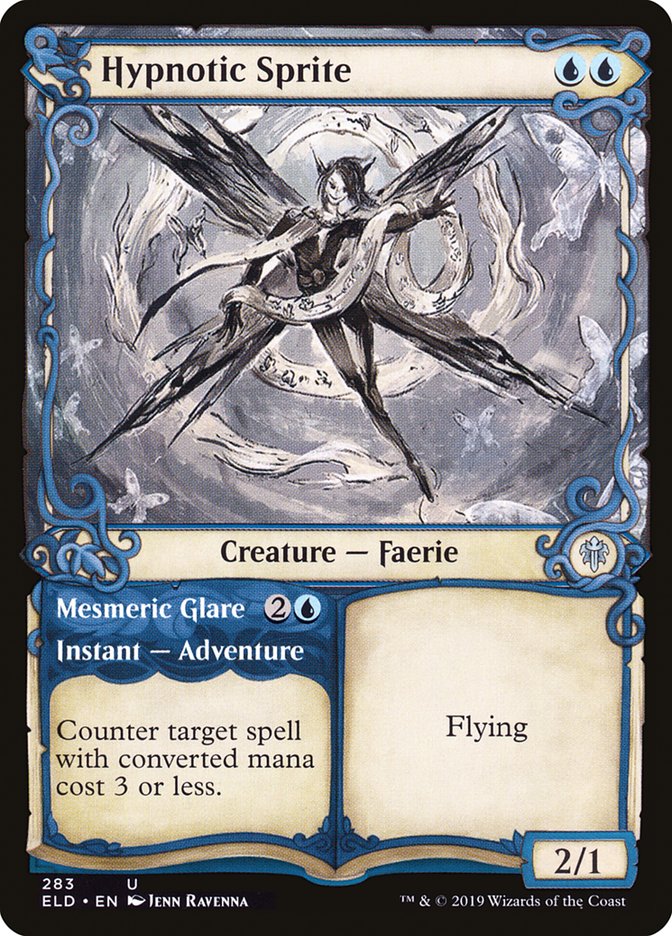 Hypnotic Sprite // Mesmeric Glare (Showcase) [Throne of Eldraine] | Jomio and Rueliete's Cards and Comics