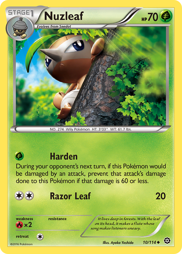 Nuzleaf (10/114) [XY: Steam Siege] | Jomio and Rueliete's Cards and Comics