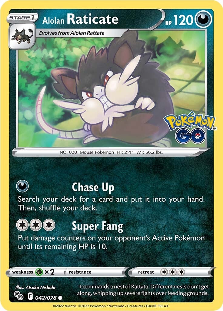 Alolan Raticate (042/078) [Pokémon GO] | Jomio and Rueliete's Cards and Comics