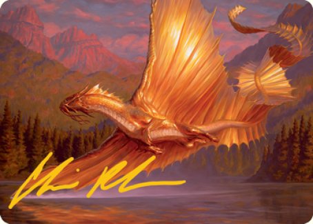 Adult Gold Dragon Art Card (Gold-Stamped Signature) [Dungeons & Dragons: Adventures in the Forgotten Realms Art Series] | Jomio and Rueliete's Cards and Comics