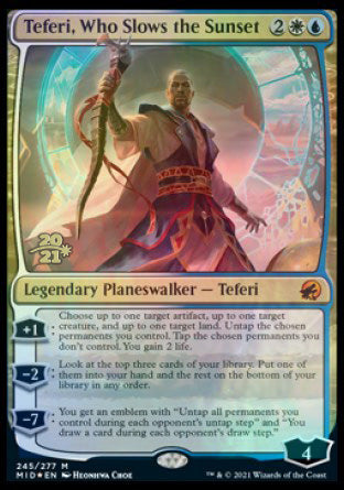 Teferi, Who Slows the Sunset [Innistrad: Midnight Hunt Prerelease Promos] | Jomio and Rueliete's Cards and Comics