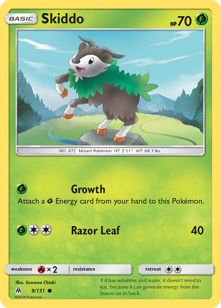 Skiddo (9/131) [Sun & Moon: Forbidden Light] | Jomio and Rueliete's Cards and Comics