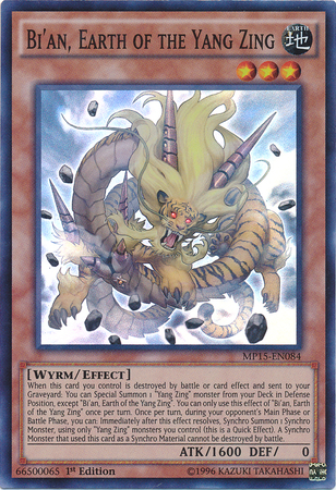 Bi'an, Earth of the Yang Zing [MP15-EN084] Super Rare | Jomio and Rueliete's Cards and Comics