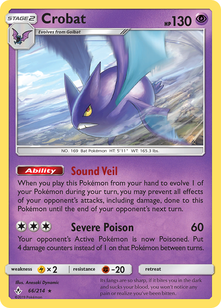 Crobat (66/214) [Sun & Moon: Unbroken Bonds] | Jomio and Rueliete's Cards and Comics