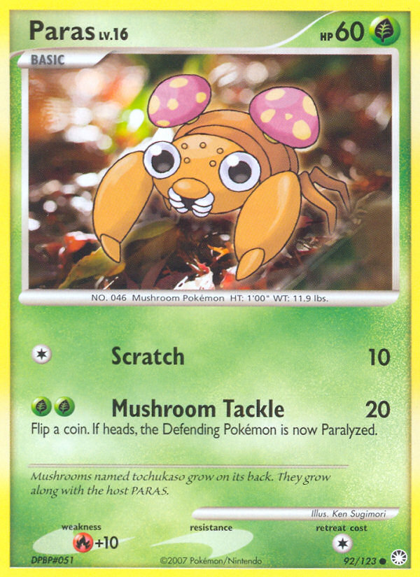 Paras (92/123) [Diamond & Pearl: Mysterious Treasures] | Jomio and Rueliete's Cards and Comics