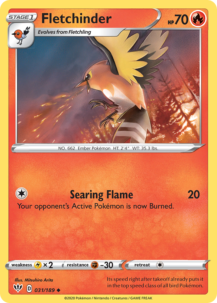 Fletchinder (031/189) [Sword & Shield: Darkness Ablaze] | Jomio and Rueliete's Cards and Comics