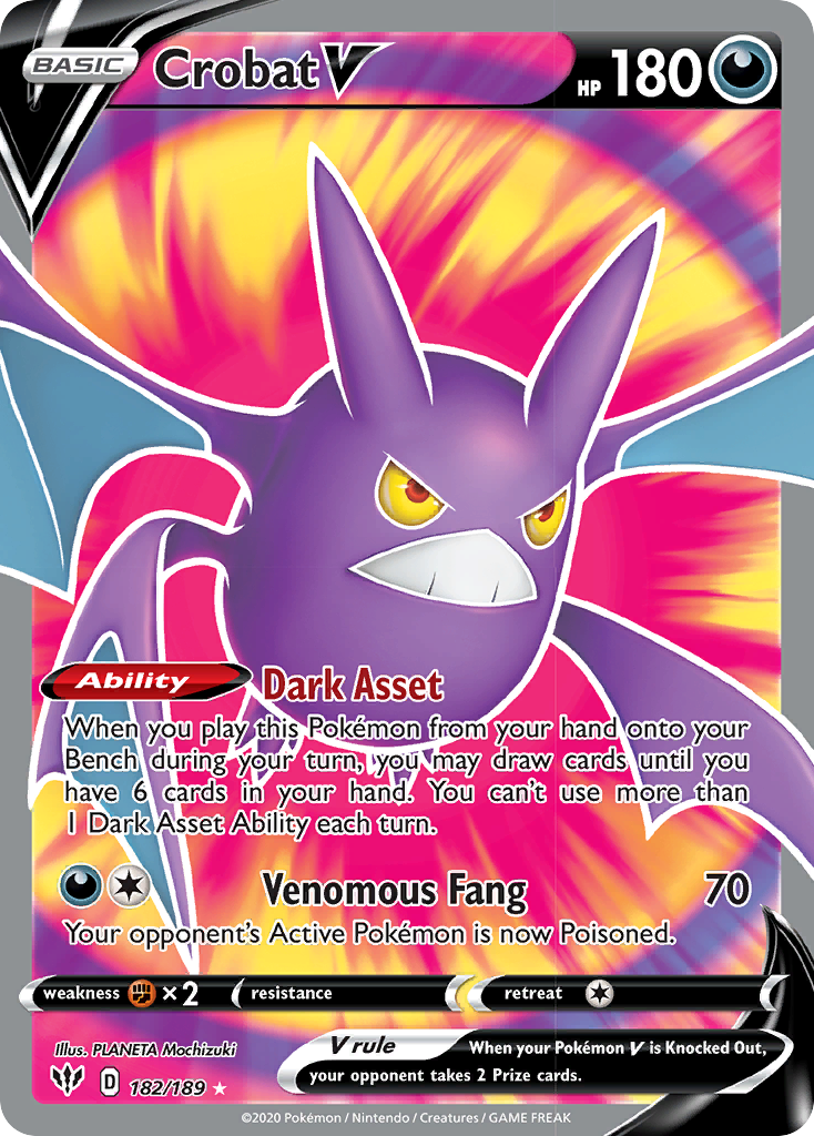 Crobat V (182/189) [Sword & Shield: Darkness Ablaze] | Jomio and Rueliete's Cards and Comics