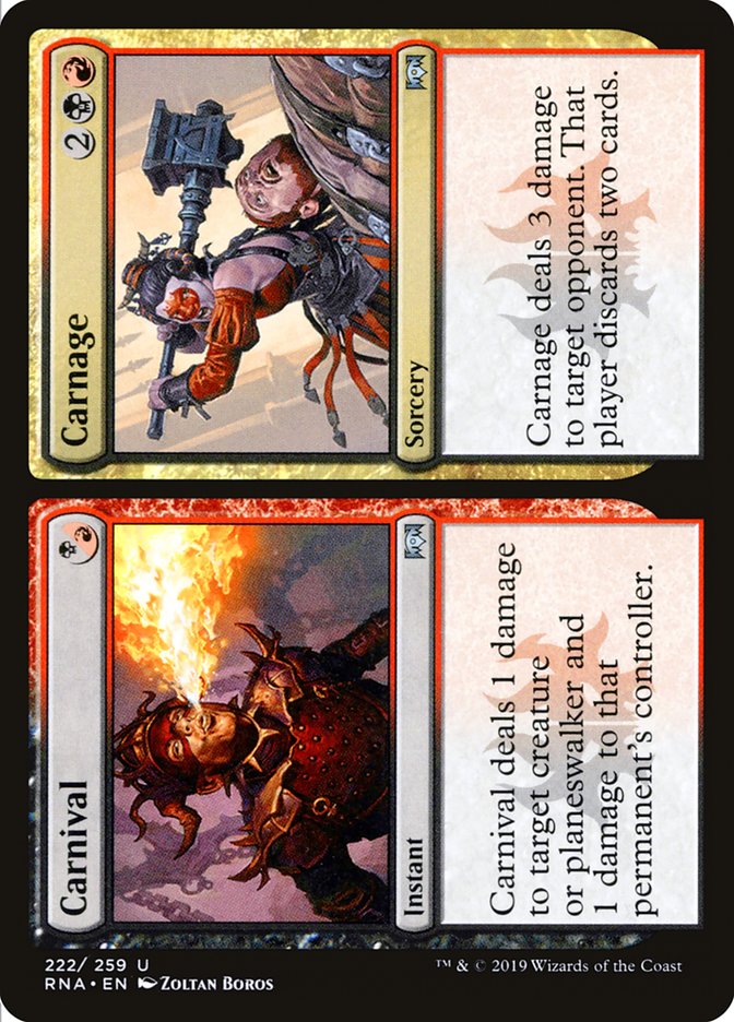 Carnival // Carnage [Ravnica Allegiance] | Jomio and Rueliete's Cards and Comics