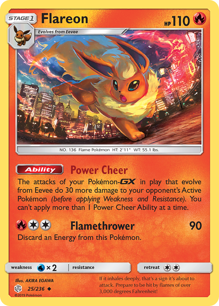 Flareon (25/236) [Sun & Moon: Cosmic Eclipse] | Jomio and Rueliete's Cards and Comics