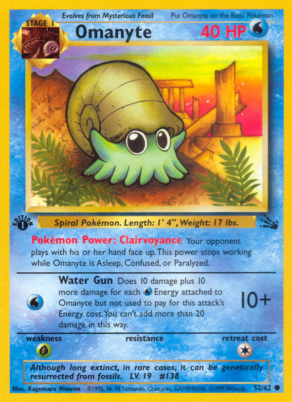 Omanyte (52/62) [Fossil 1st Edition] | Jomio and Rueliete's Cards and Comics