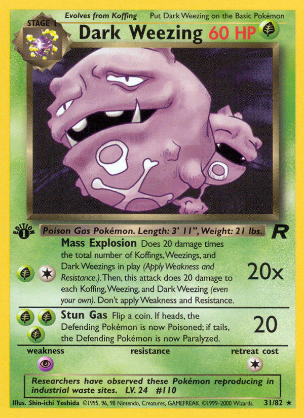 Dark Weezing (31/82) [Team Rocket 1st Edition] | Jomio and Rueliete's Cards and Comics