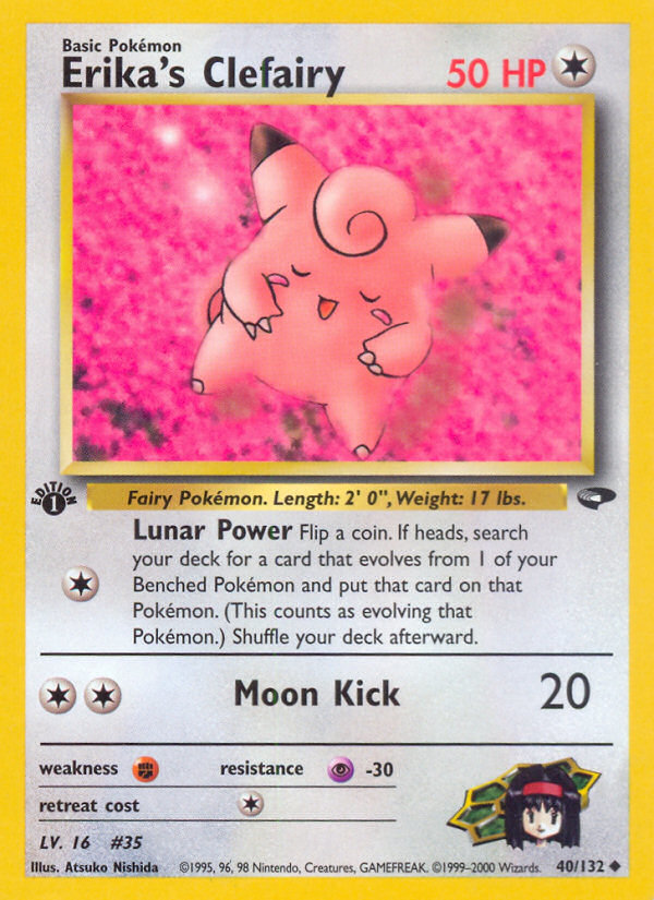 Erika's Clefairy (40/132) [Gym Challenge 1st Edition] | Jomio and Rueliete's Cards and Comics