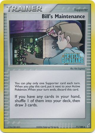Bill's Maintenance (71/100) (Stamped) [EX: Crystal Guardians] | Jomio and Rueliete's Cards and Comics