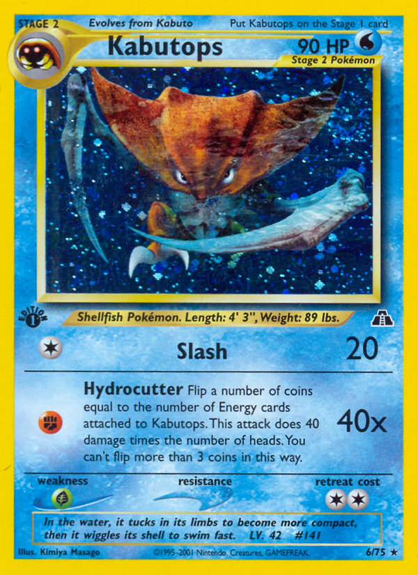 Kabutops (6/75) [Neo Discovery 1st Edition] | Jomio and Rueliete's Cards and Comics