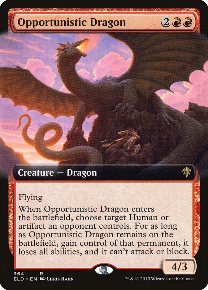 Opportunistic Dragon (Extended Art) [Throne of Eldraine] | Jomio and Rueliete's Cards and Comics